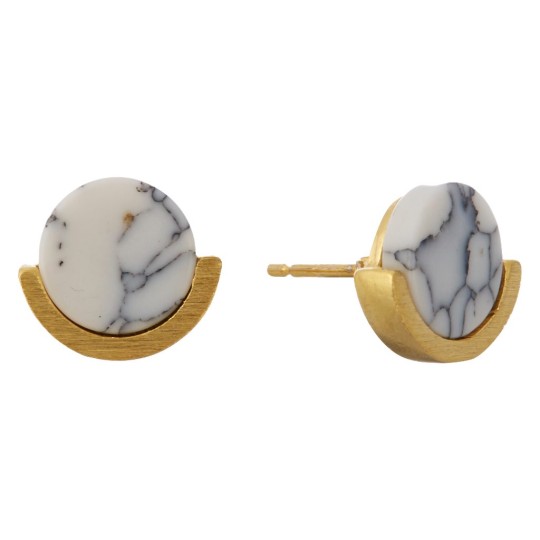 Howlite and Gold Stud Earrings, £16.95, National Gallery Company