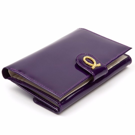 Purse in Patent Purple, £338, launer.com
