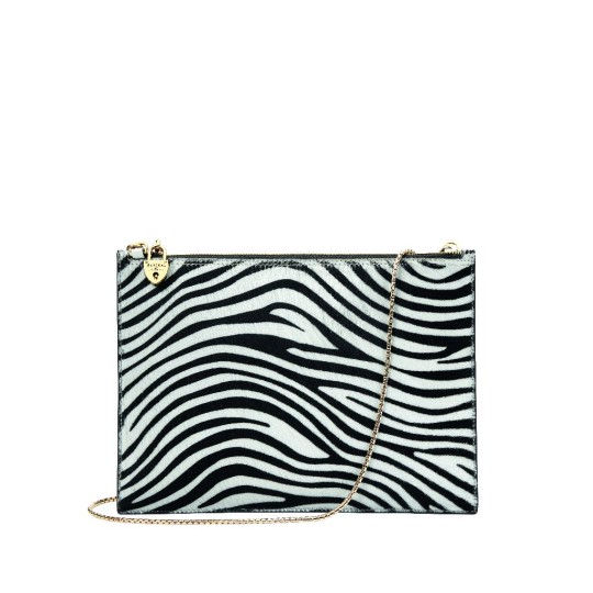 Soho Clutch in Zebra, £195, Aspinal of London