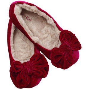 Velvet Slippers in Berry, £39.99, Ruby + Ed