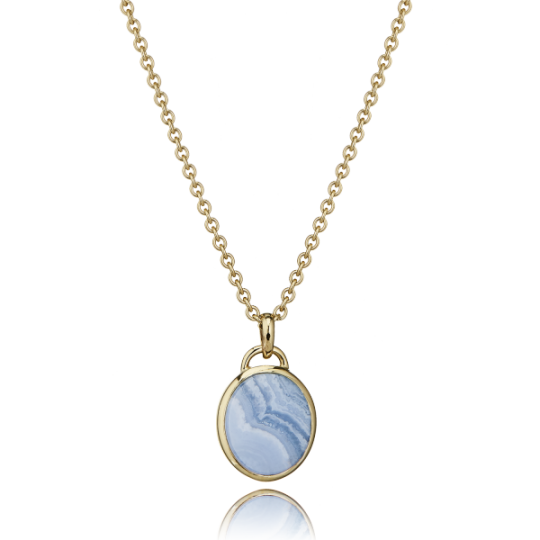 9ct Gold Lace Agate Pendant, £330, rebussignetrings.co.uk