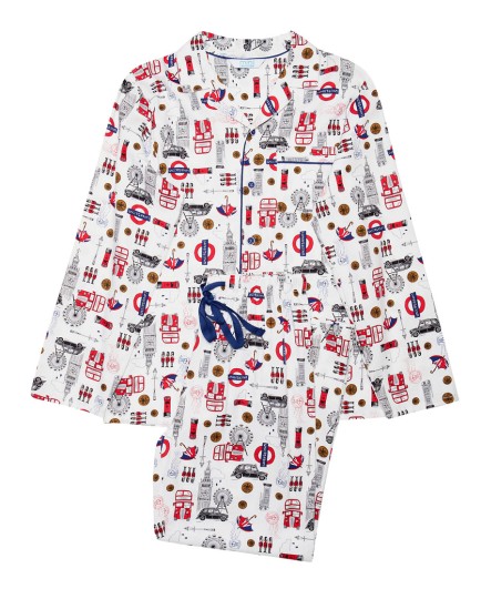 London Print Pyjamas, £50, cyberjammies.co.uk