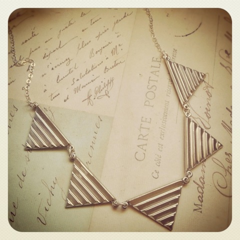Geometric Bunting Necklace $35