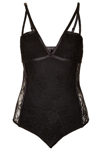 Black Harness Jersey Body, Topshop.