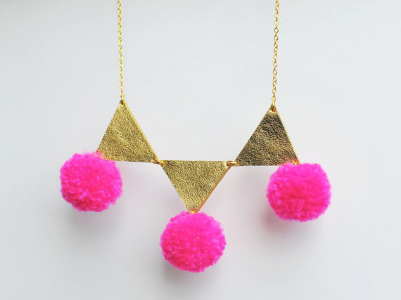 pom pom necklace