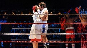 Andy Karl and Margot Seibert as Rocky and Adrian after the final match