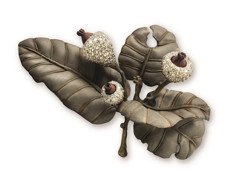 Hemmerle brooch, 'cork oak', diamonds, silver, copper,gold, 0061_12