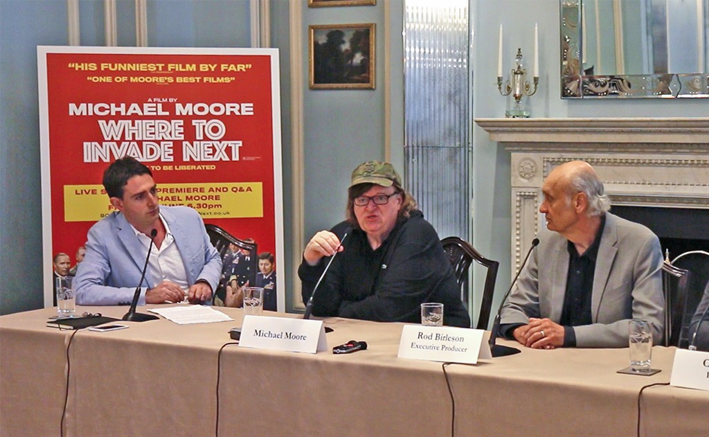 Where to Invade Next press conference: Michael Moore on “Brexit”, Donald Trump and why he didn’t film in the UK