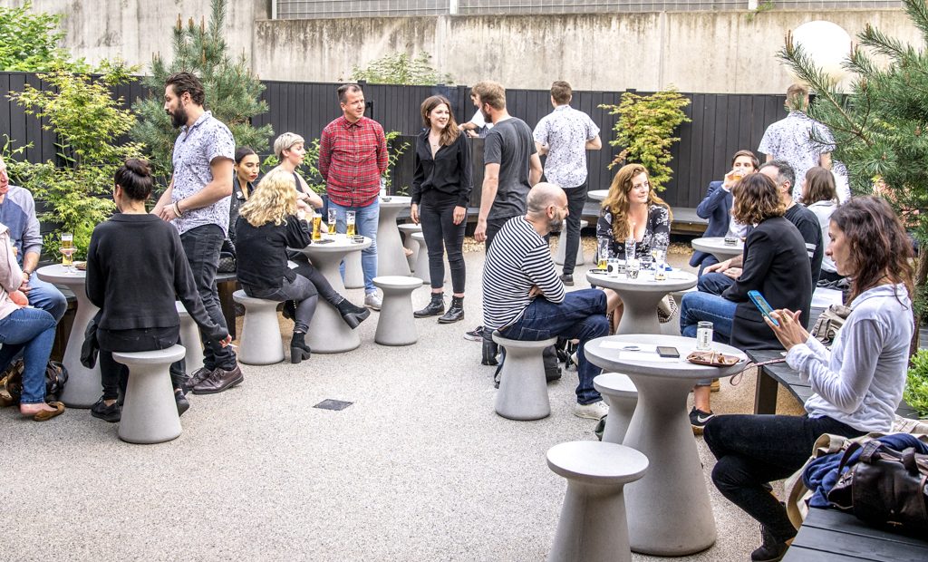 Untitled launch al fresco Asahi Moon Garden with Japanese-style yakitori grill