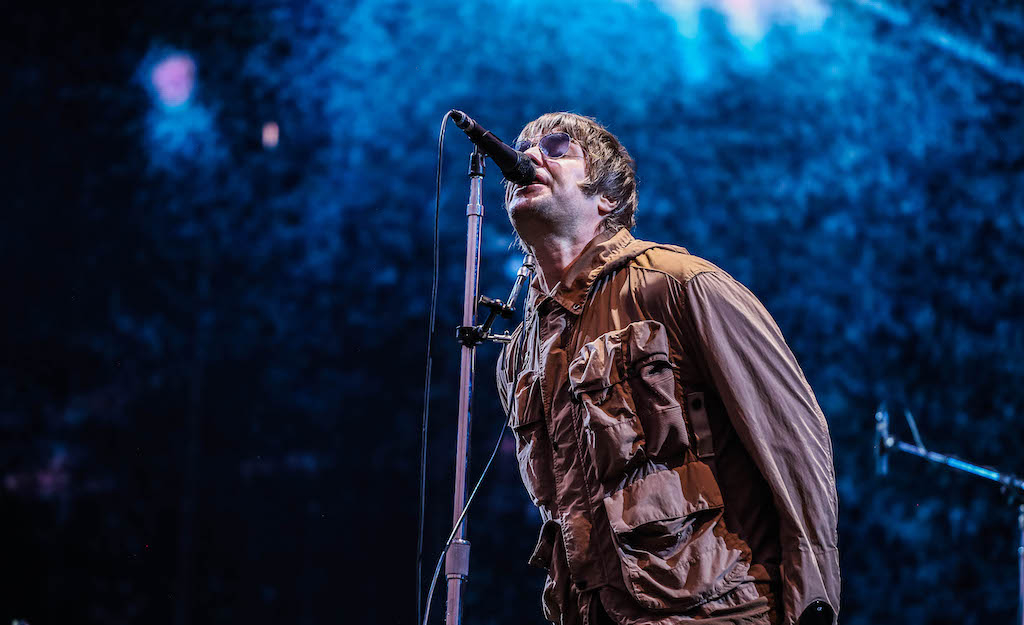 Liam Gallagher at Knebworth performing live