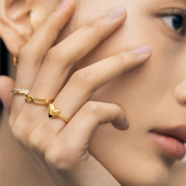 Monica Vinader heart stacking ring