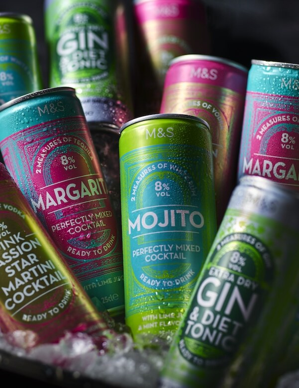 M&S celebrates 40 years of canned cocktails with retro G&T, new tequila mixes and UK tinnie trends research