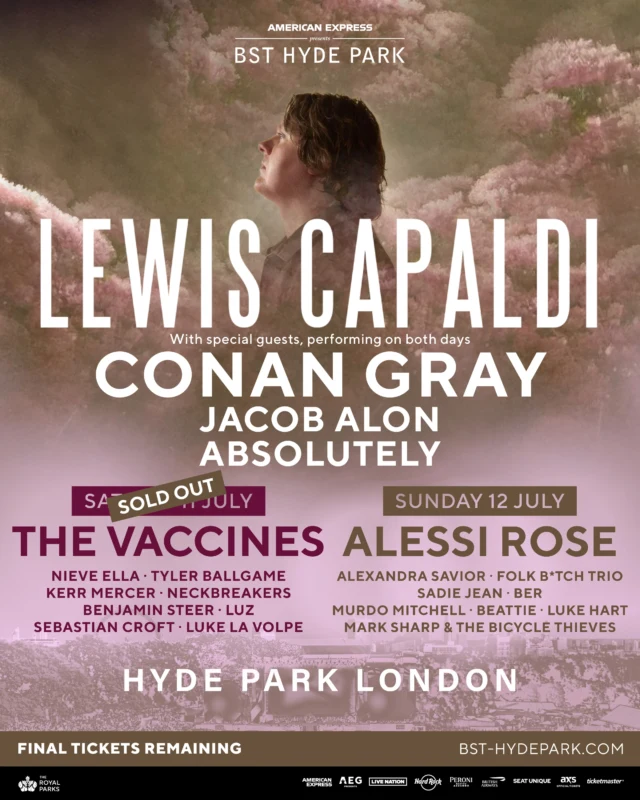 Lewis Capaldi at BST Hyde Park Festival