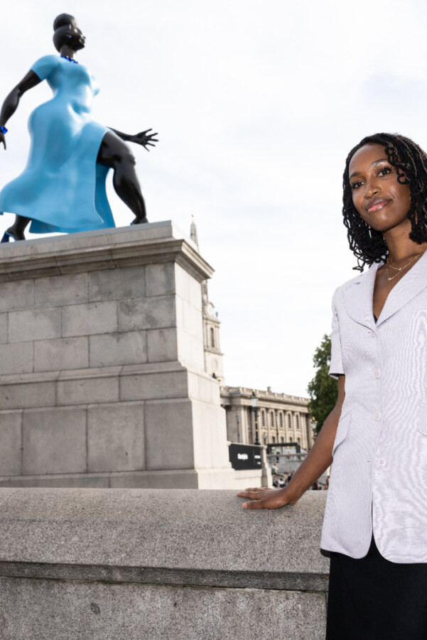 Tschabalala Self’s Lady in Blue takes its place on Trafalgar Square’s Fourth Plinth